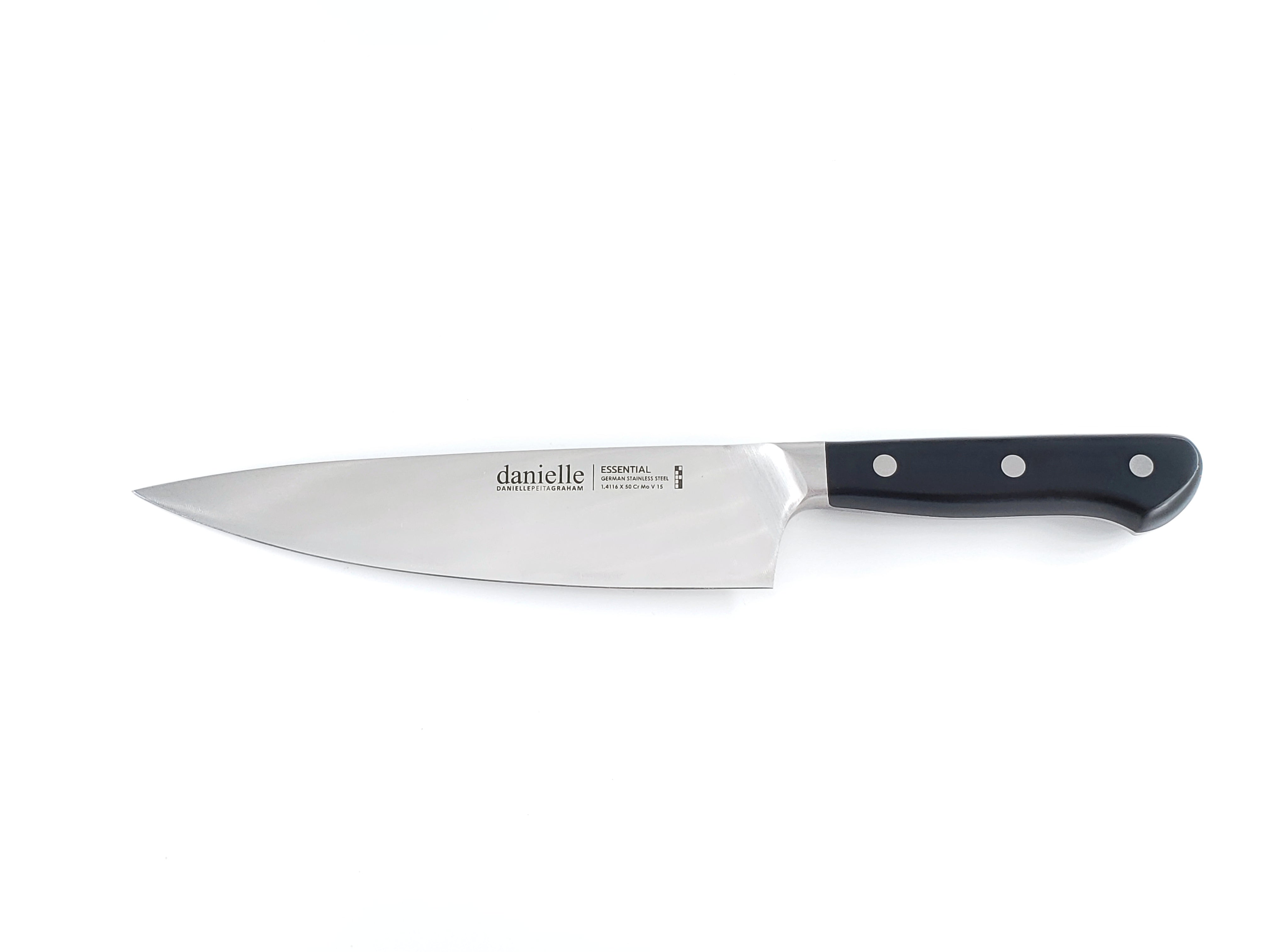 Essentials Chef Knife, Stainless Steel & Black, 8-In.